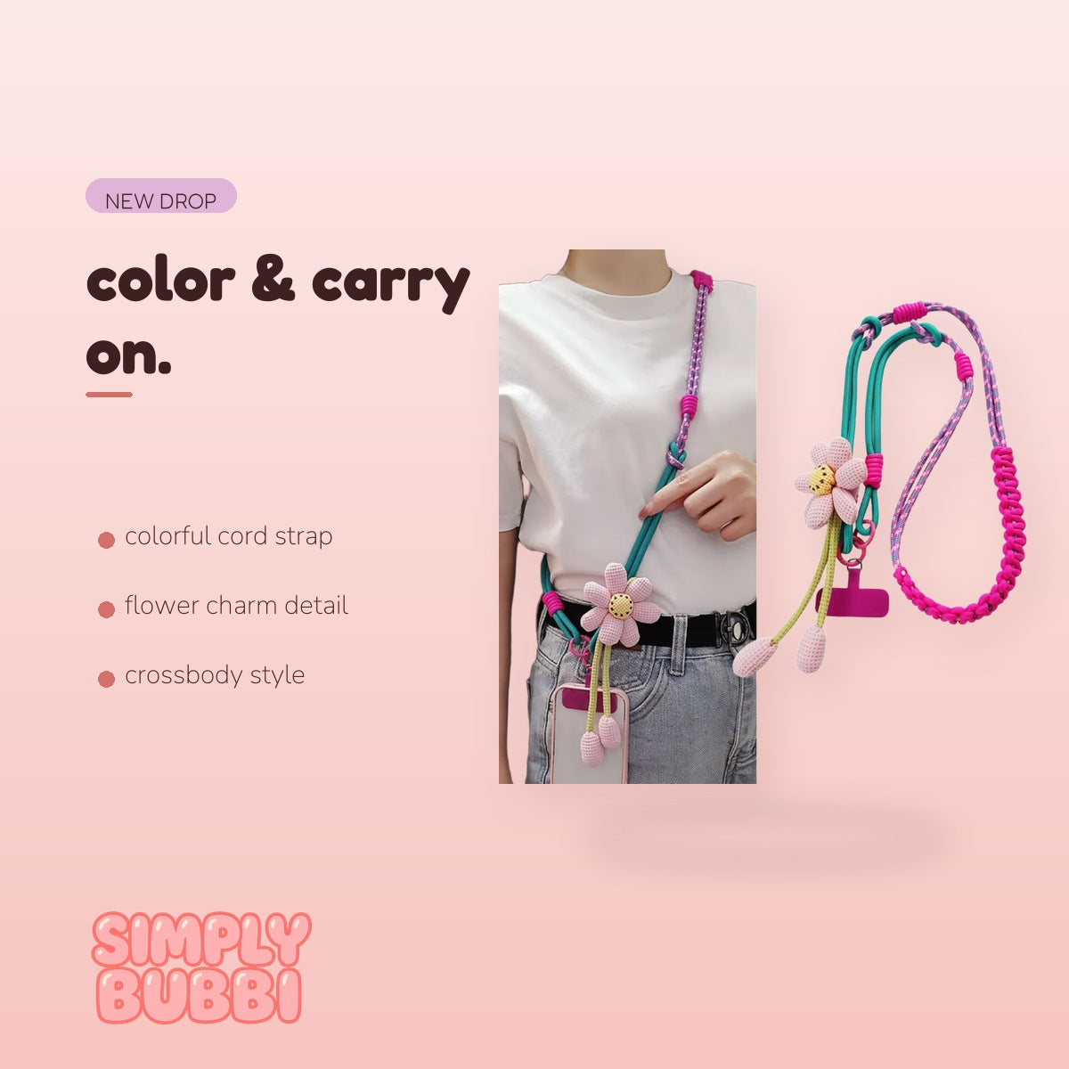 SIMPLYBUBBI Colorful Flower Crossbody Strap - Image 2