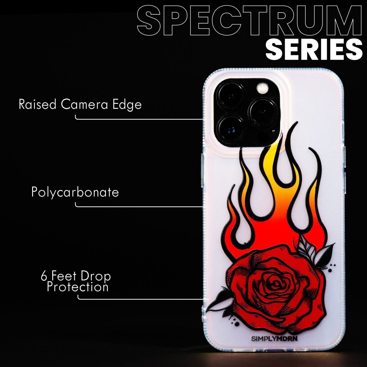 FLAMING PETALS Spectrum iPhone Case