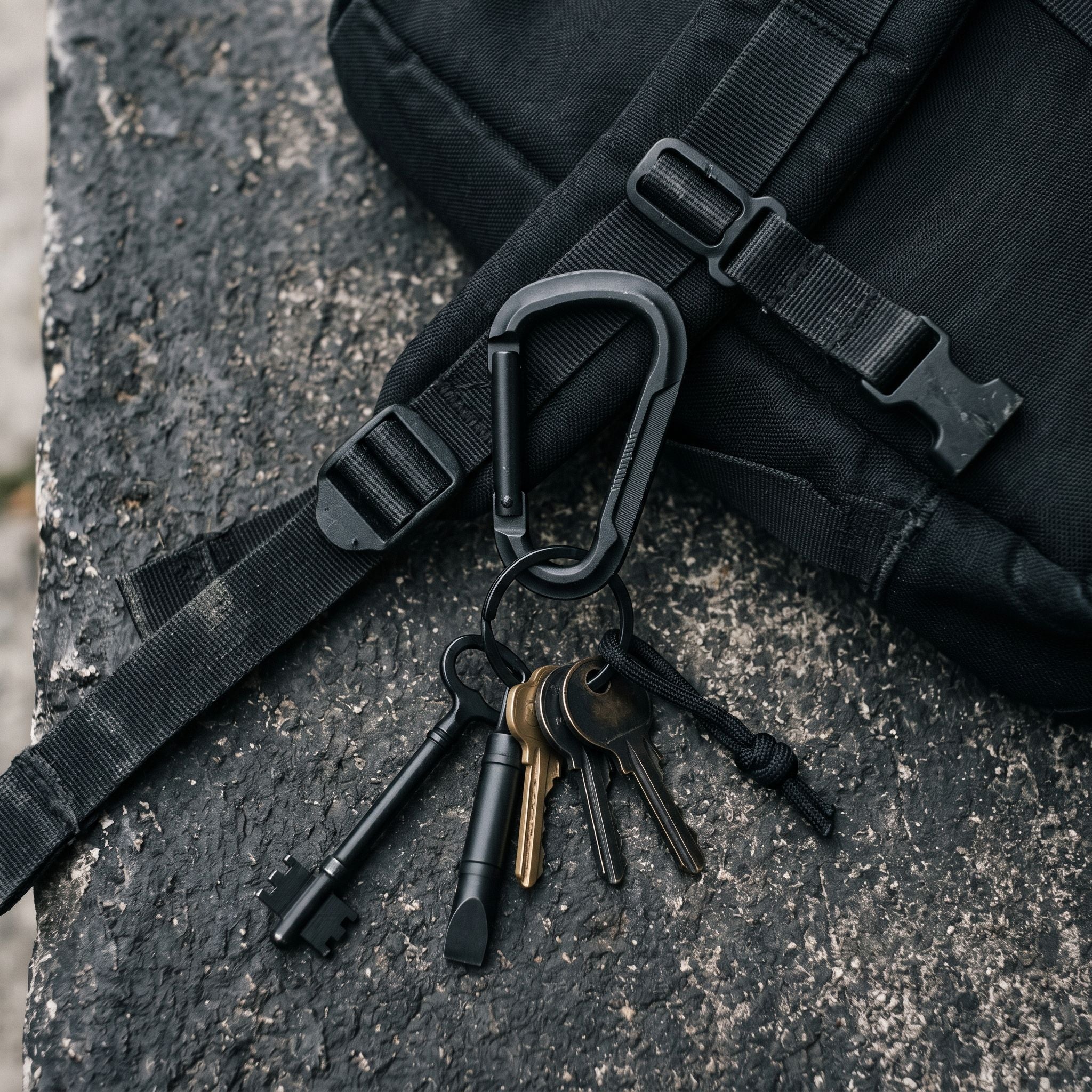 Titanium Micro-Carabiner Keychain — Lifestyle