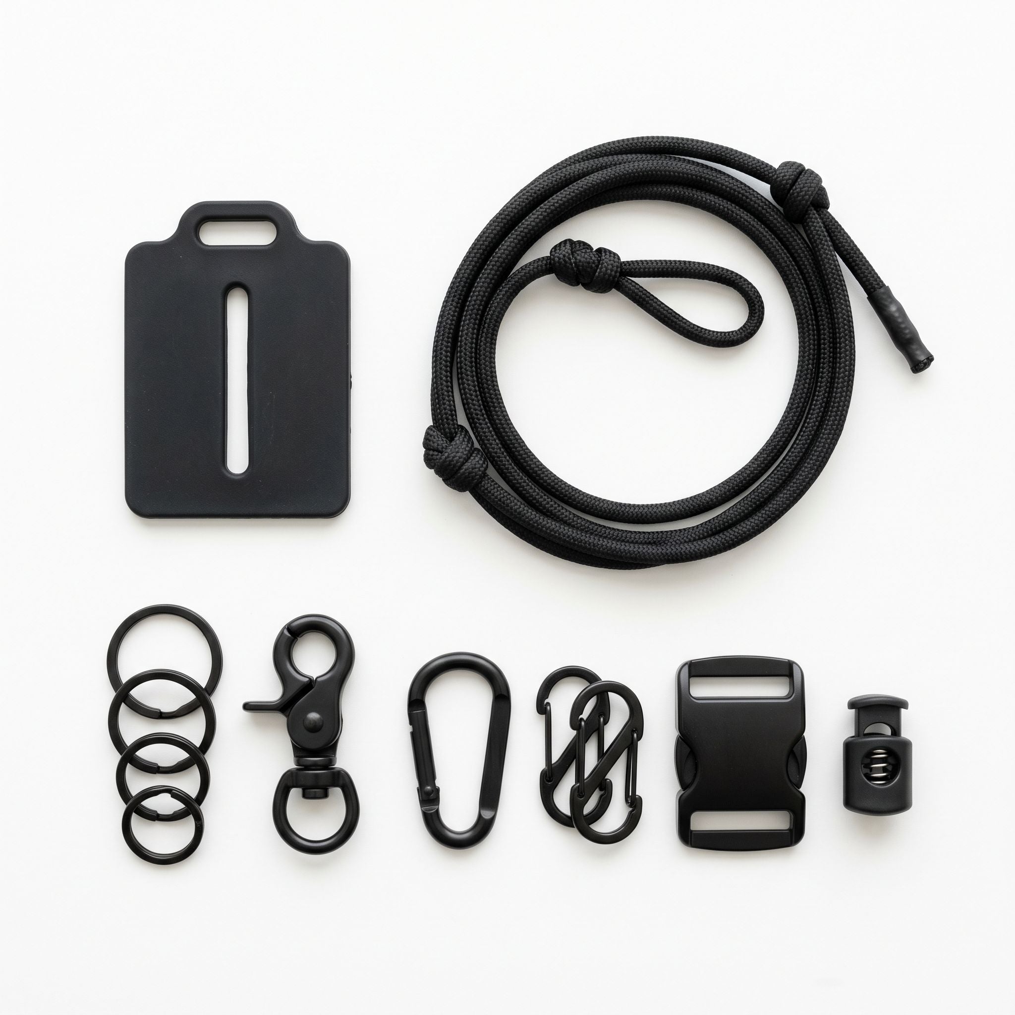 Braided Paracord Lanyard + Swivel Clip — Detail