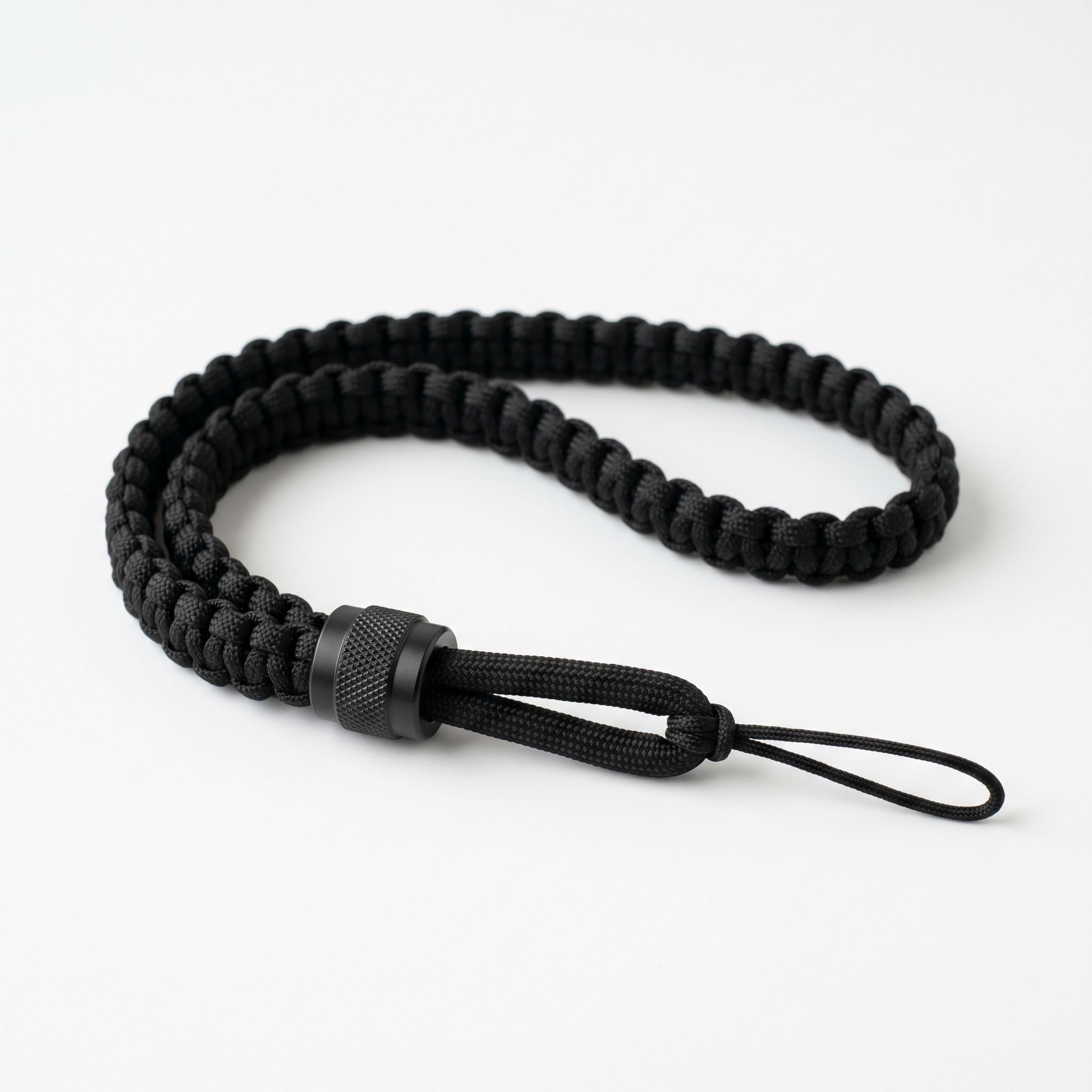 Survival Paracord Wrist Lanyard — Charcoal — Hero