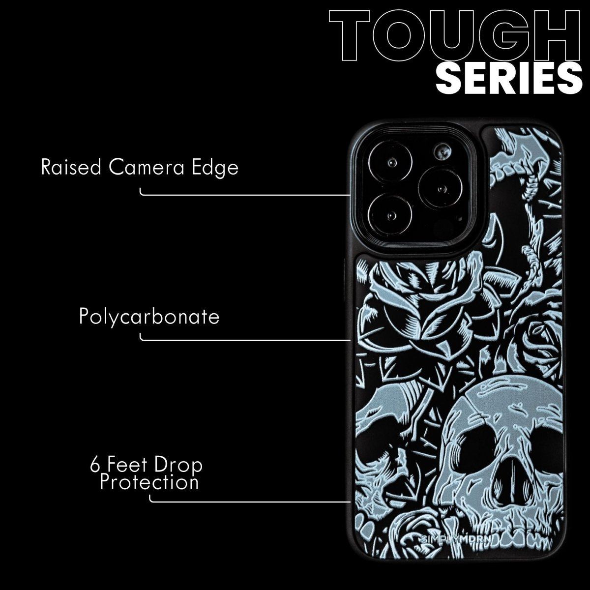 WHITE ROSE Tough iPhone Case